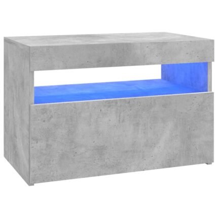Meuble TV multimédia étagère télévision buffet téléviseur salle à manger salon chambre avec lumières LED 60 x 35 x 40 cm gris 02_0026609