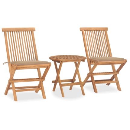 Mobilier à dîner d'extérieur pliable avec coussin 3 pièces teck 02_0014727
