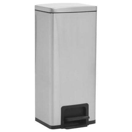Poubelle à pédale anti-empreinte 30 L Argenté acier inoxydable Argent 02_0043857