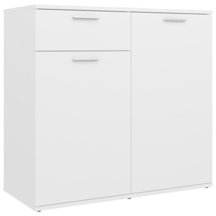 Buffet bahut commode armoire meuble de rangement organisateur cuisine salle de séjour salon 80 x 36 x 75 cm bois d'ingénierie blanc 02_0030515