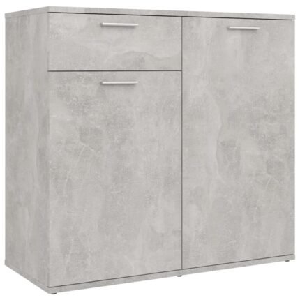 Buffet bahut commode armoire meuble de rangement organisateur cuisine salle de séjour salon 80 x 36 x 75 cm bois d'ingénierie gris 02_0032105