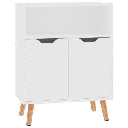 Buffet bahut commode armoire meuble de rangement organisateur cuisine salle de séjour salon 60 x 30 x 72 cm bois d'ingénierie blanc 02_0030335