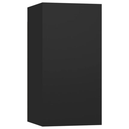 Meuble TV multimédia étagère télévision buffet téléviseur salle à manger salon chambre 30,5 x 30 x 60 cm bois d’ingénierie noir 02_0026123