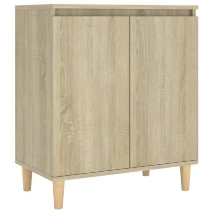 Buffet bahut commode armoire meuble de rangement organisateur cuisine salle de séjour salon avec pieds en bois sonoma bois d'ingénierie marron 02_0030089