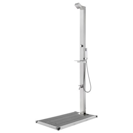 Douche de jardin avec base 225 cm acier inoxydable gris 02_0042049