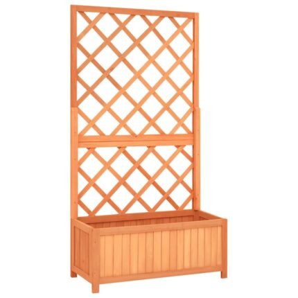 Jardinière à treillis jardin marron 70 x 30 x 135 cm bois de sapin 02_0000879