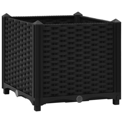 Jardinière lit surélevé plantes fleurs jardin 40 x 40 cm polypropylène noir 02_0000930