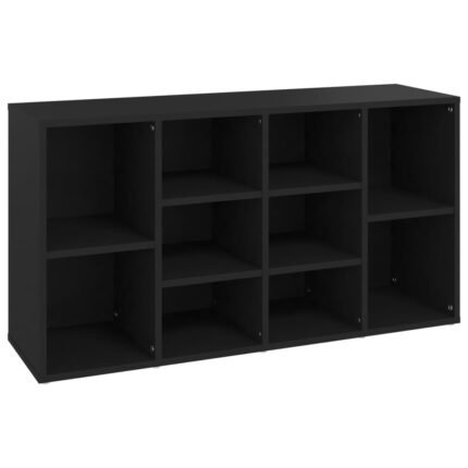 Banc à chaussures bottes commode étagère meuble entrée rangement 103 x 30 x 54,5 cm bois d’ingénierie noir 02_0022988