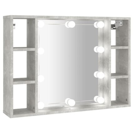 Armoire à miroir avec led 76 x 15 x 55 cm gris 02_0006675