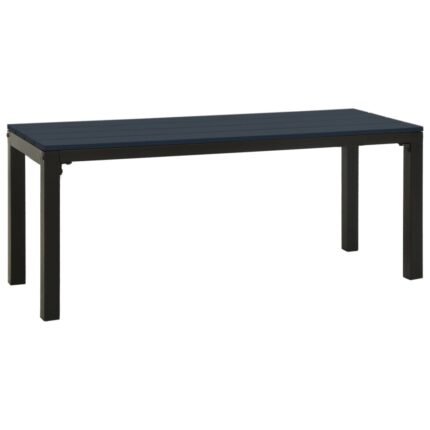 Banc de jardin meuble de patio d'extérieur terrasse 110 cm acier et wpc noir 02_0011164