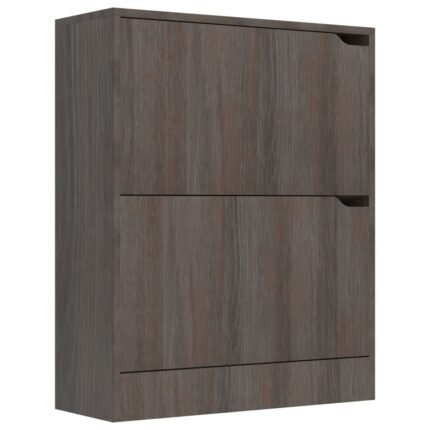 Armoire à chaussures range chaussures rangement meuble entrée couloir salon 2 portes sonoma bois ingénierie gris 02_0021328