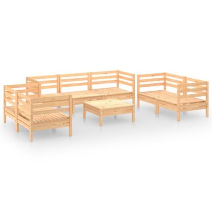 Salon de jardin meuble d'extérieur ensemble de mobilier 8 pièces bois de pin massif 02_0017824