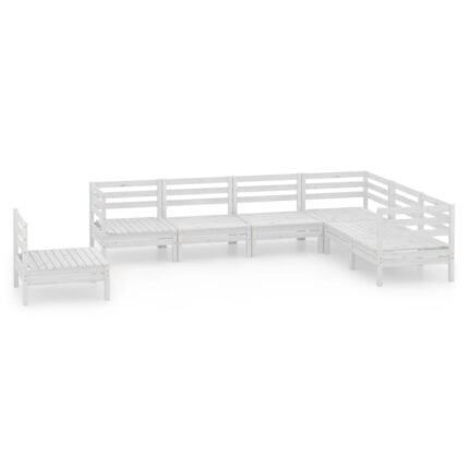 Salon de jardin meuble d'extérieur ensemble de mobilier 7 pièces bois de pin massif blanc 02_0017407
