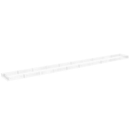 Lit surélevé à gabion acier galvanisé 1000 x 100 x 20 cm Argent 02_0039892