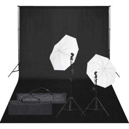 Kit de studio photo avec éclairage et toile de fond noir 02_0042404