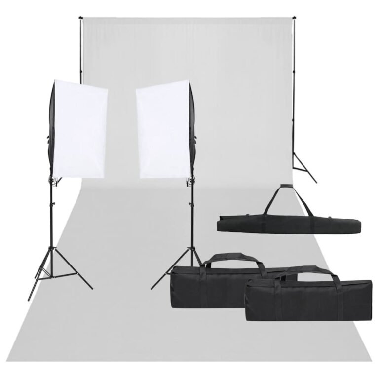 Kit de studio photo avec éclairage et toile de fond noir 02_0042428