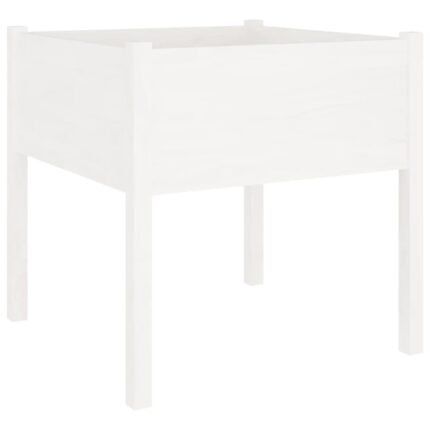 Jardinière bac lit surélevé plantes fleurs terrasse jardin 70 x 70 x 70 cm bois de pin massif blanc 02_0037833