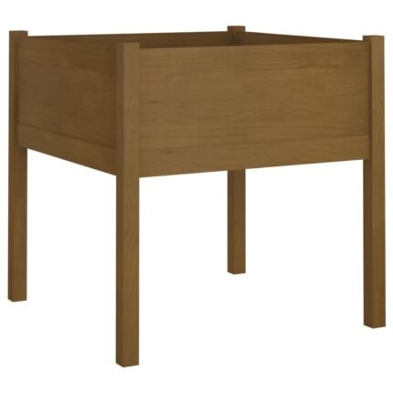 Jardinière bac lit surélevé plantes fleurs terrasse jardin d'extérieur 70 x 70 x 70 cm Pin massif marron 02_0038564