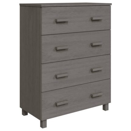 Buffet bahut commode armoire meuble de rangement organisateur cuisine salle de séjour salon clair 79 x 40 x 103,5 cm bois massif de pin gris 02_0032156