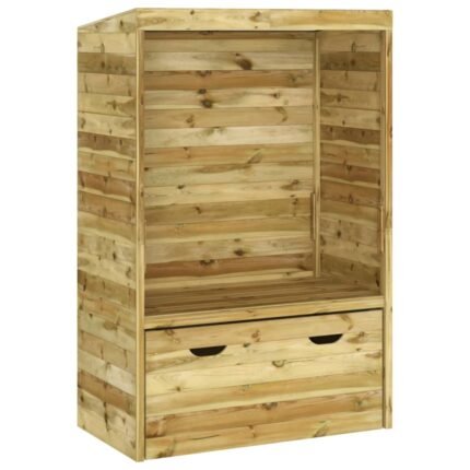 Strandkorb avec tiroir 112 x 60 x 168 cm bois de pin solide 02_0012181