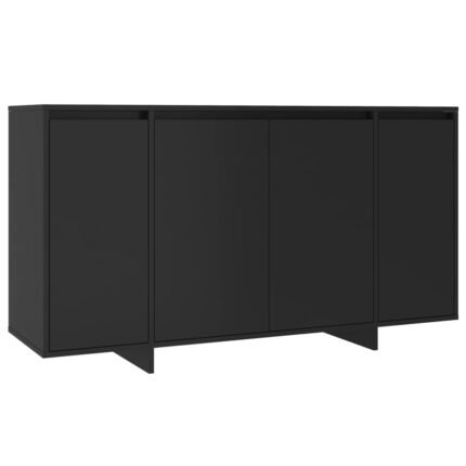 Buffet bahut commode armoire meuble de rangement organisateur cuisine salle de séjour salon 135 x 41 x 75 cm bois d'ingénierie noir 02_0035850