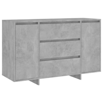 Buffet bahut commode armoire meuble de rangement organisateur cuisine salle de séjour salon avec 3 tiroirs 120 x 41 x 75 cm bois d'ingénierie gris 02_0029742