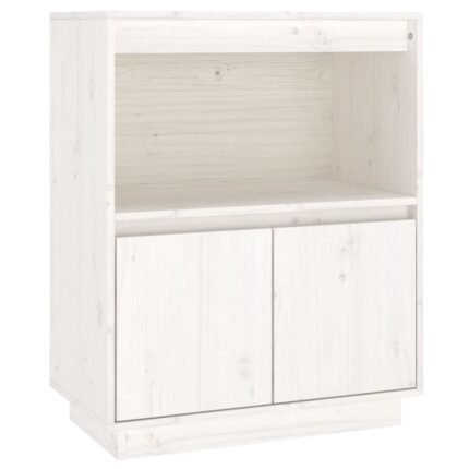 Buffet bahut commode armoire meuble de rangement organisateur cuisine salle de séjour salon 60 x 34 x 75 cm bois massif de pin blanc 02_0030350
