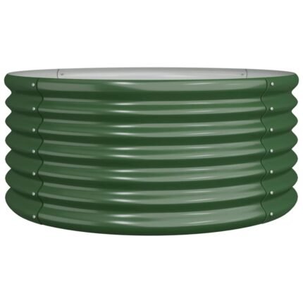 Jardinière bac lit surélevé plantes fleurs terrasse jardin de jardin acier enduit de poudre 80 x 80 x 36 cm vert 02_0038577