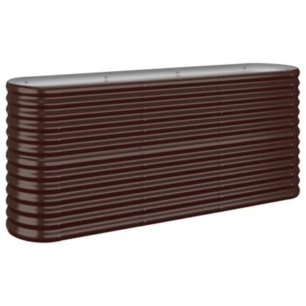 Jardinière bac lit surélevé plantes fleurs terrasse jardin de jardin acier enduit de poudre marron 02_0039501
