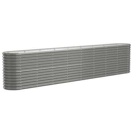 Jardinière bac lit surélevé plantes fleurs terrasse jardin de jardin acier enduit de poudre 332 x 40 x 68 cm gris 02_0039638