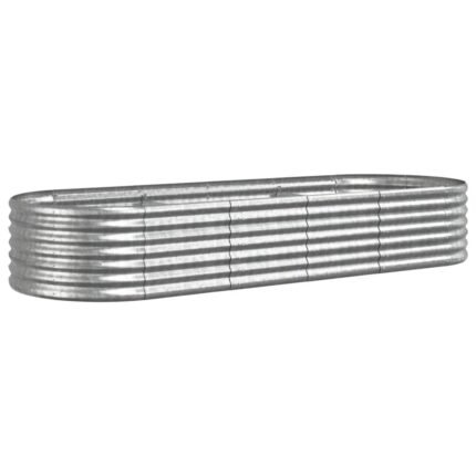 Jardinière bac lit surélevé plantes fleurs terrasse jardin de jardin acier enduit de poudre argenté Argent 02_0039715