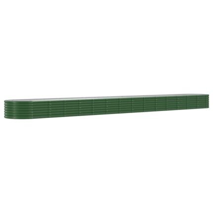 Jardinière bac lit surélevé plantes fleurs terrasse jardin de jardin acier enduit de poudre 620 x 80 x 36 cm vert 02_0039683