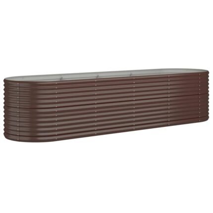 Jardinière bac lit surélevé plantes fleurs terrasse jardin de jardin acier enduit de poudre marron 02_0039559