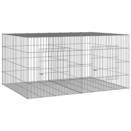 Cage à lapin 2 panneaux 110 x 79 x 54 cm Fer galvanisé Argent 02_0041685