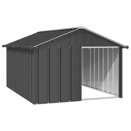 Niche pour chien 116,5 x 153 x 81,5 cm acier galvanisé anthracite 02_0043438