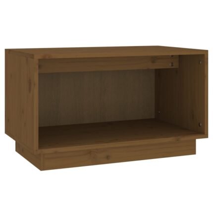 Meuble TV multimédia étagère télévision buffet téléviseur salle à manger salon chambre miel 60 x 35 x 35 cm bois de pin massif brun 02_0027711