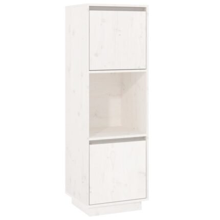 Buffet bahut commode armoire meuble de rangement organisateur cuisine salle de séjour salon haut 38 x 35 x 117 cm bois massif de pin blanc 02_0032442