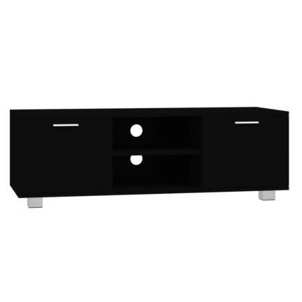 Meuble TV multimédia étagère télévision buffet téléviseur salle à manger salon chambre 120 x 40,5 x 35 cm bois d'ingénierie noir 02_0025877