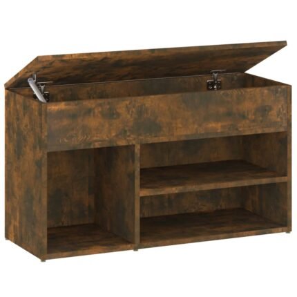 Banc à chaussures bottes commode étagère meuble entrée rangement 80 x 30 x 45 cm bois d'ingénierie marron 02_0022921