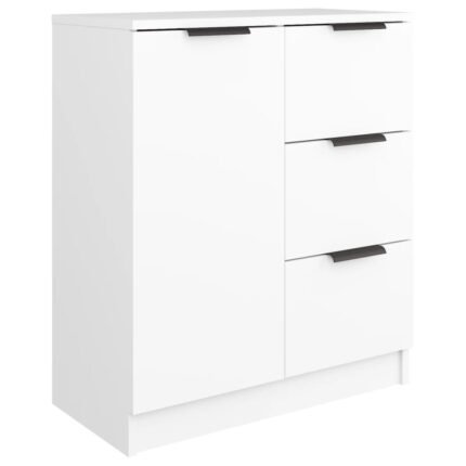 Buffet bahut commode armoire meuble de rangement organisateur cuisine salle de séjour salon 60 x 30 x 70 cm bois d'ingénierie blanc 02_0030328
