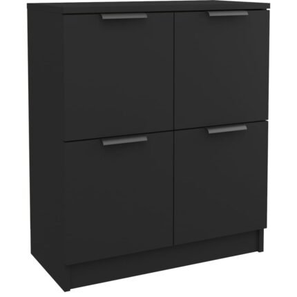 Buffet bahut commode armoire meuble de rangement organisateur cuisine salle de séjour salon 60 x 30 x 70 cm bois d'ingénierie noir 02_0035961