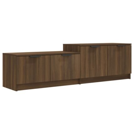 Meuble TV multimédia étagère télévision buffet téléviseur salle à manger salon chambre chêne 158,5 x 36 x 45 cm bois d'ingénierie brun 02_0027187