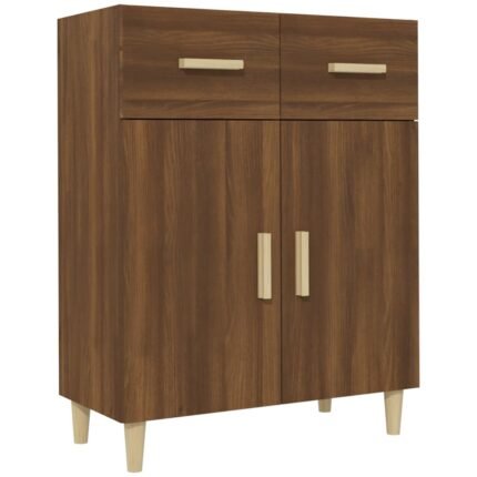 Buffet bahut commode armoire meuble de rangement organisateur cuisine salle de séjour salon 69,5 x 34 x 89 cm bois d'ingénierie marron 02_0031322