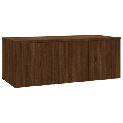 Meuble TV multimédia étagère télévision buffet téléviseur salle à manger salon chambre chêne 80 x 34 x 30 cm bois d'ingénierie brun 02_0027223