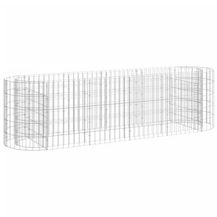 Lit surélevé à gabion fer galvanisé 190 x 50 x 50 cm Argent 02_0039907