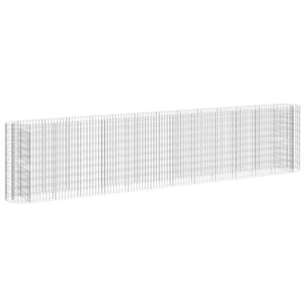 Lit surélevé à gabion fer galvanisé 470 x 50 x 100 cm Argent 02_0039920