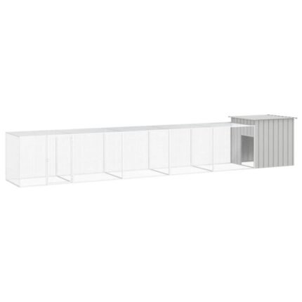 Cage pour poules 600 x 91 x 100 cm acier galvanisé gris 02_0041660