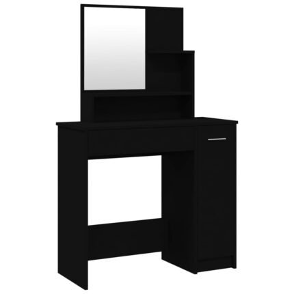 Coiffeuse table de maquillage avec miroir 86,5 x 35 x 136 cm noir 02_0006215