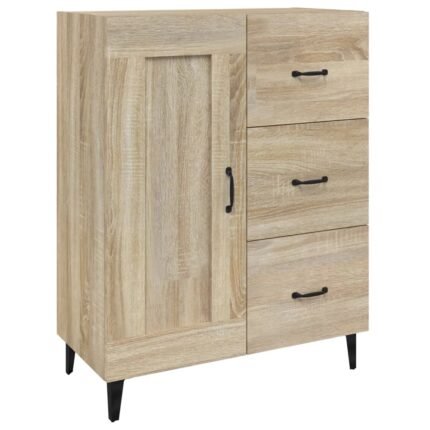 Buffet bahut commode armoire meuble de rangement organisateur cuisine salle de séjour salon sonoma 69,5 x 34 x 90 cm bois d'ingénierie marron 02_0031656
