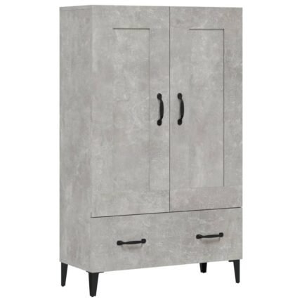 Buffet bahut commode armoire meuble de rangement organisateur cuisine salle de séjour salon haut 70 x 31 x 115 cm bois d'ingénierie gris 02_0034709